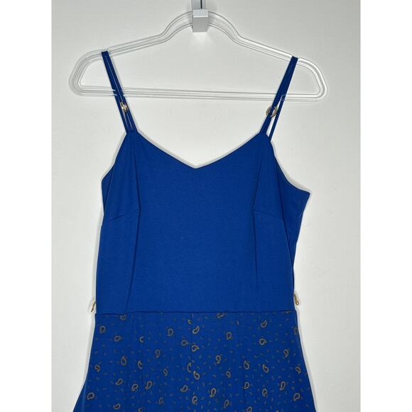 1970s Alfred Shaheen Blue Paisley Jumpsuit Set w Fringe Shawl medium - Picture 7 of 14